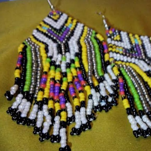 NEW! Beautiful Best Beaded Fringe Earrings - FRINGE BEAD EARRINGS - Picture 7 of 7